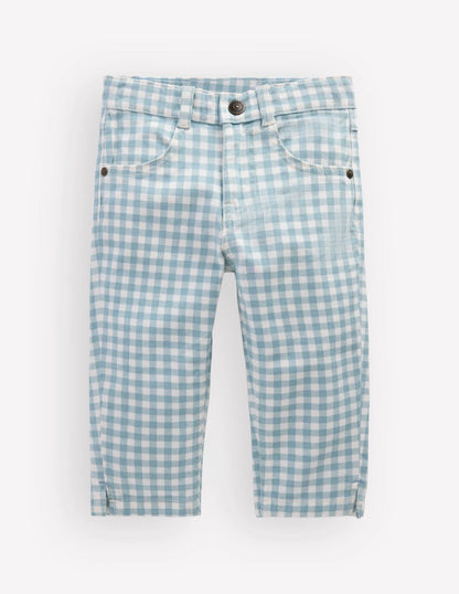Capri Pants-Blue Gingham