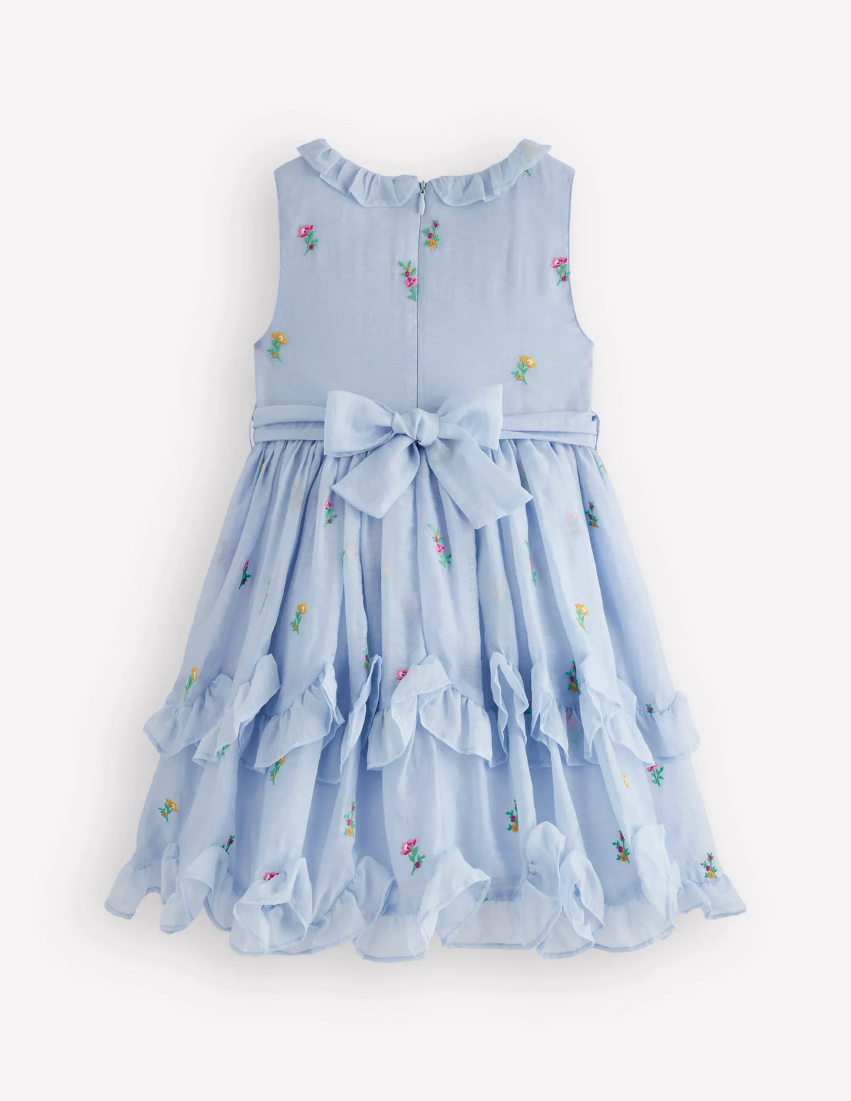 Tiered Ruffle Occasion Dress-Misty Blue