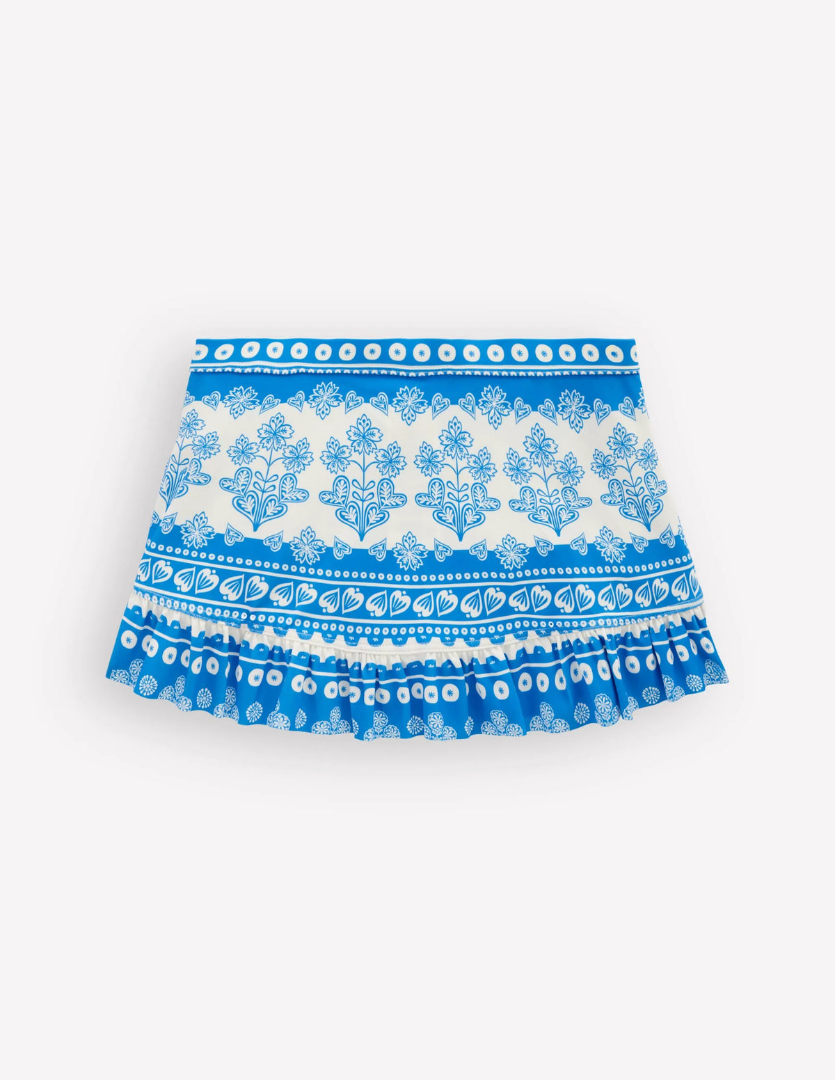 Swim Skirt-Azure Blue Woodblock