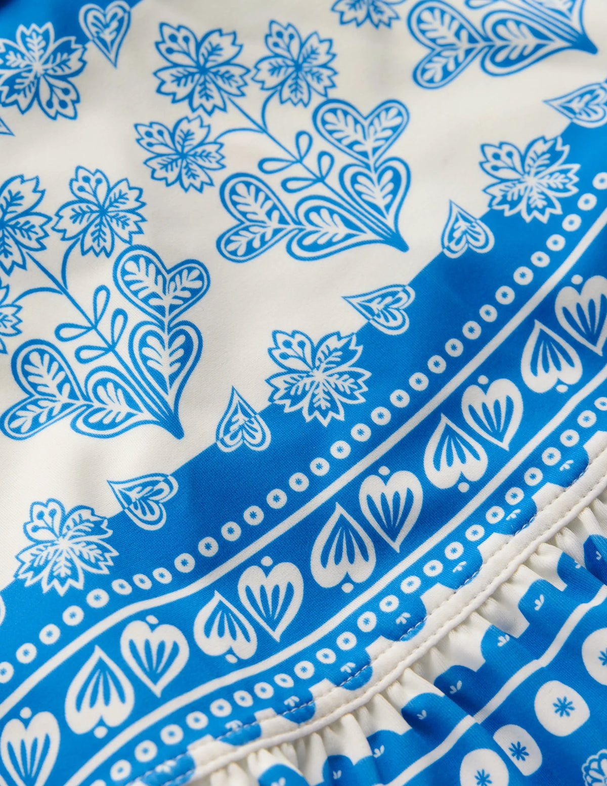 Swim Skirt-Azure Blue Woodblock