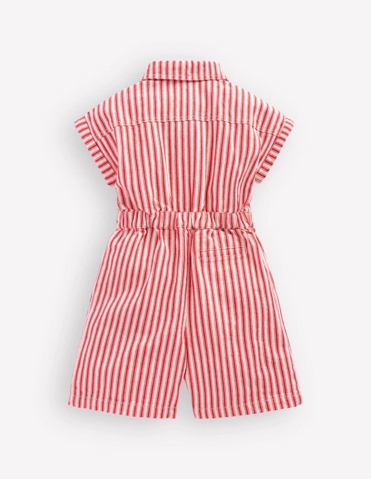 Embroidered Playsuit-Red Stripe