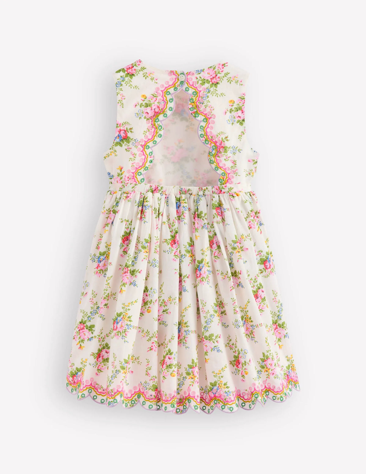 Broderie Back Detail Dress-Soft Ivory Rosa