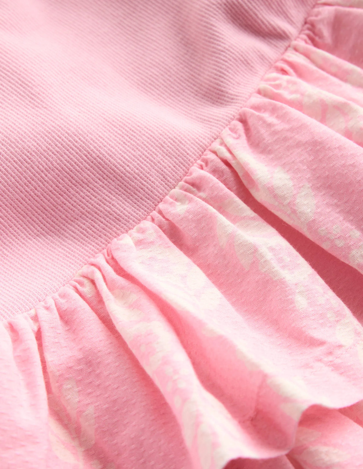 Short Sleeve Jersey RaRa Dress-Blossom Pink Flower Vine