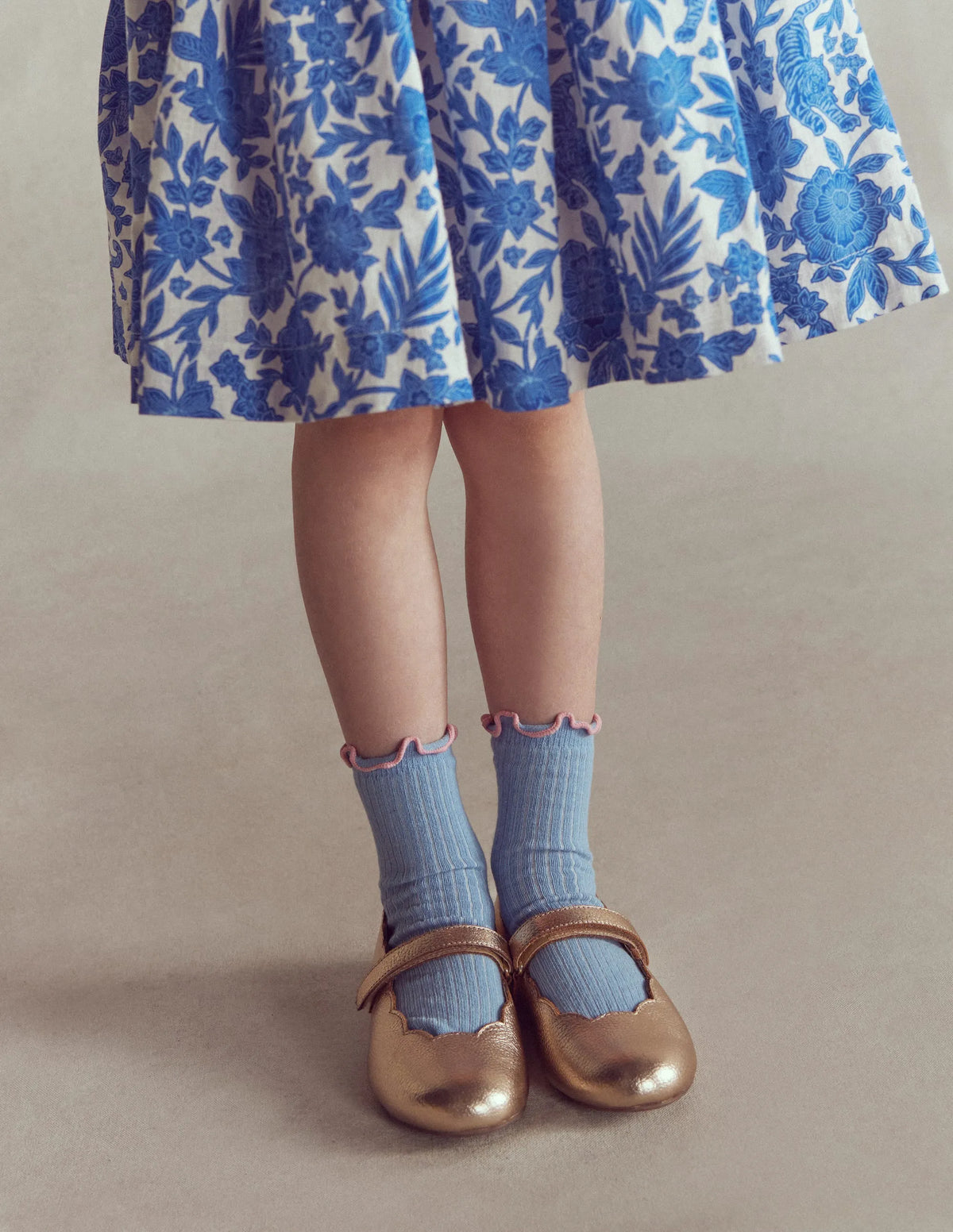 Scallop Mary Janes-Gold
