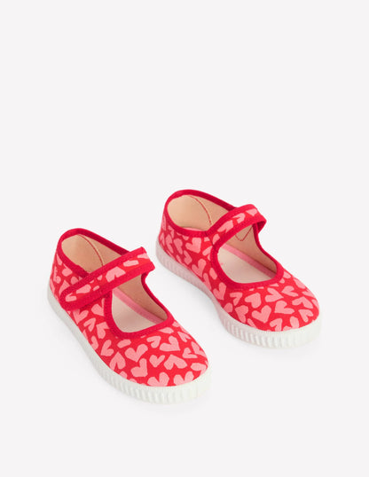 Canvas Mary Janes-Hearts