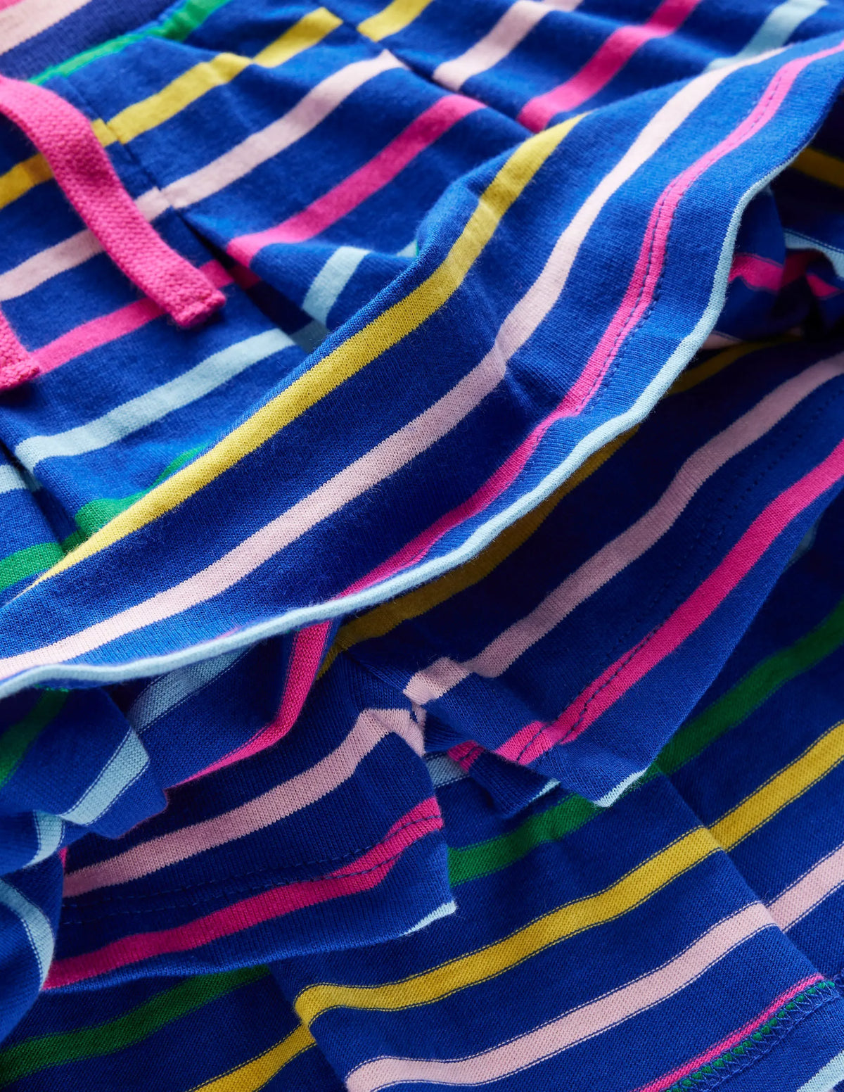 Pleated Jersey Skort-Navy Rainbow Stripe