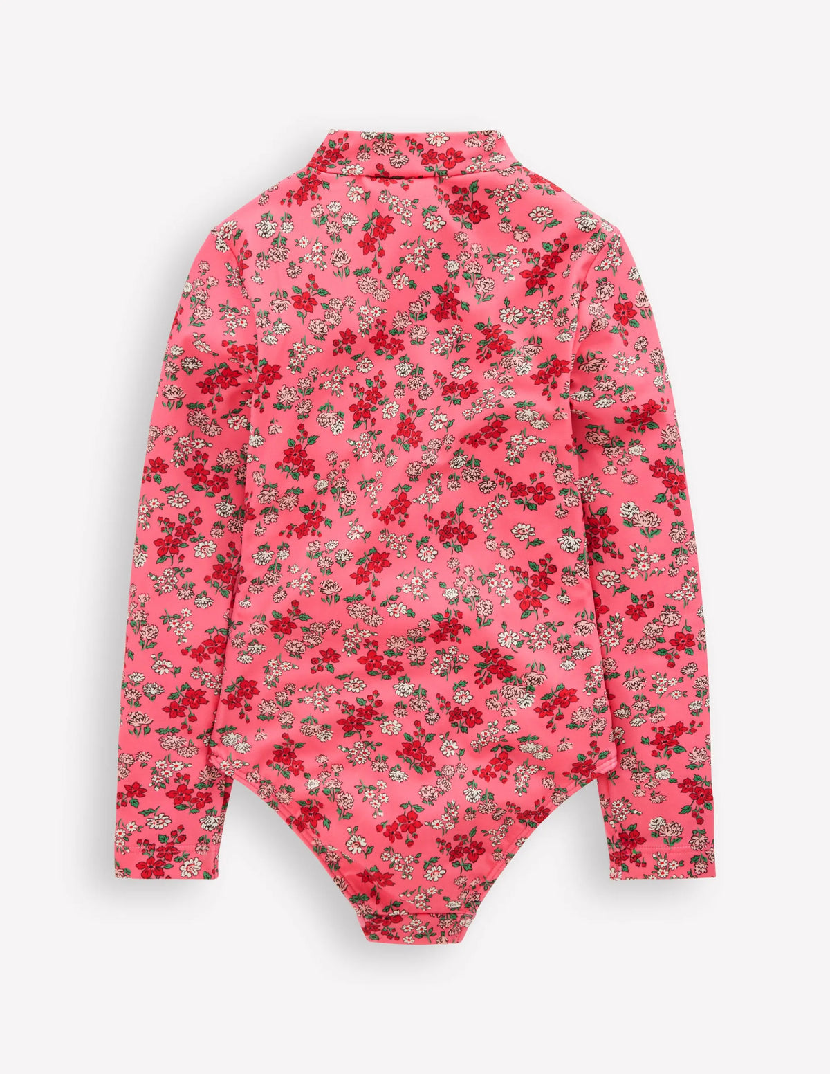 Long-sleeved Swimsuit-Salmon Pink Meadow Floral