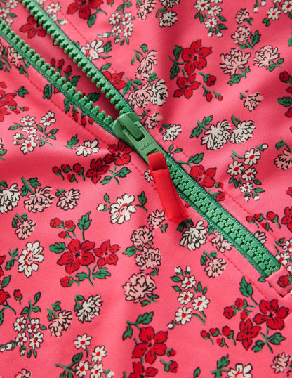 Long-sleeved Swimsuit-Salmon Pink Meadow Floral