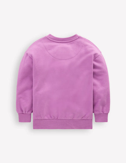 Bobbie Appliqué Sweatshirt-Purple Doves