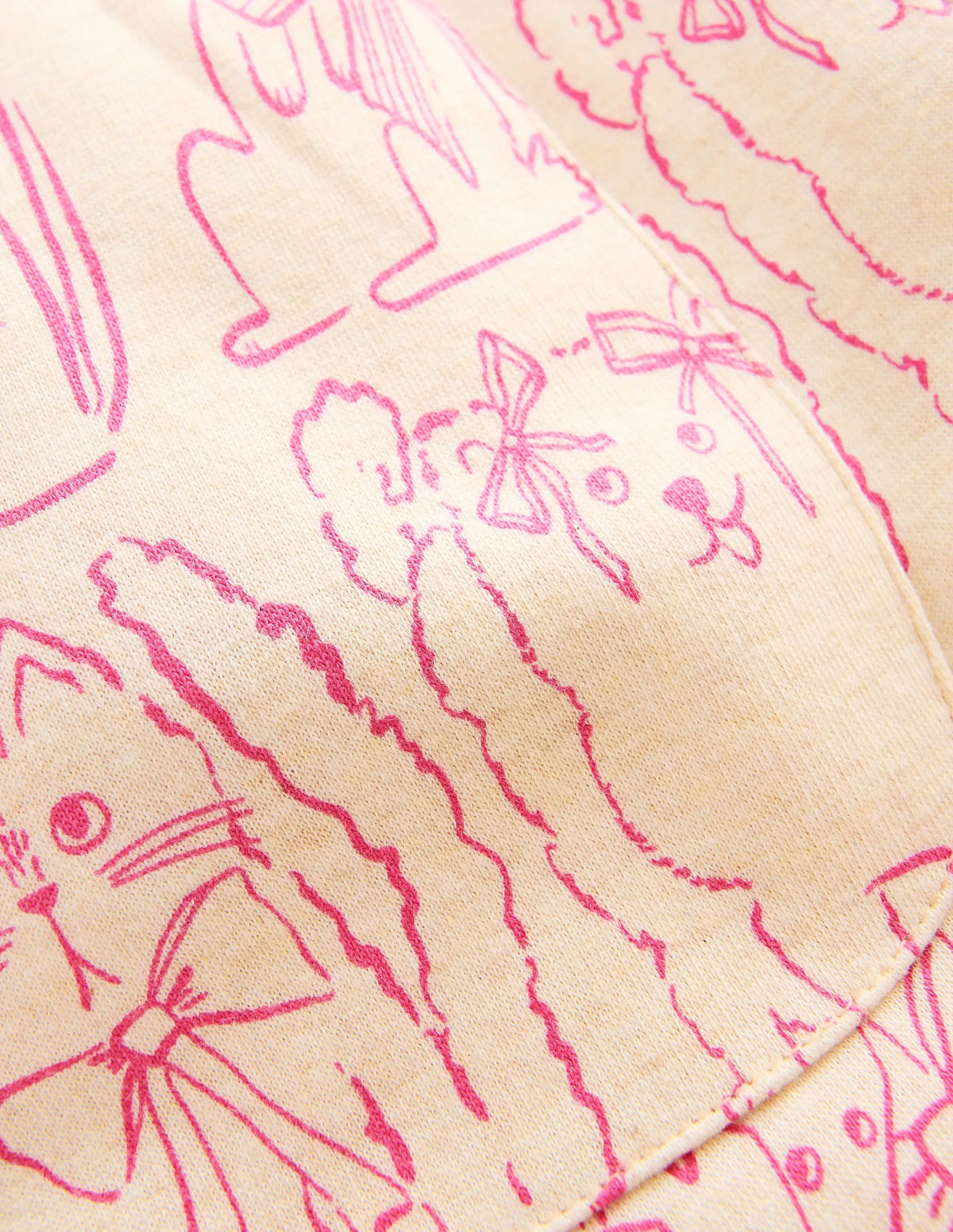Wide Leg Printed Sweatpants-Oatmeal Cats