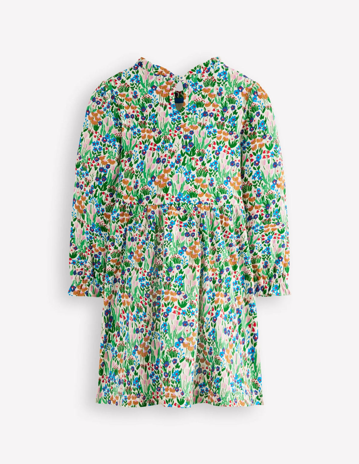 Blouson Sleeve Jersey Dress-Kingfisher Spring Flowerbed