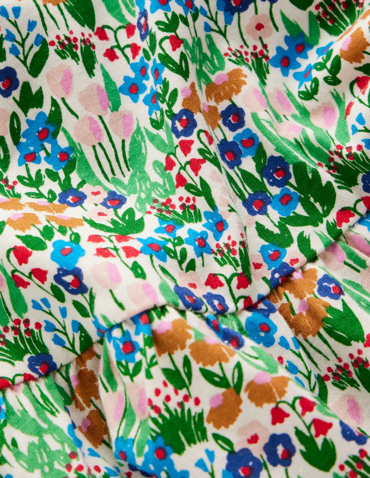 Blouson Sleeve Jersey Dress-Kingfisher Spring Flowerbed