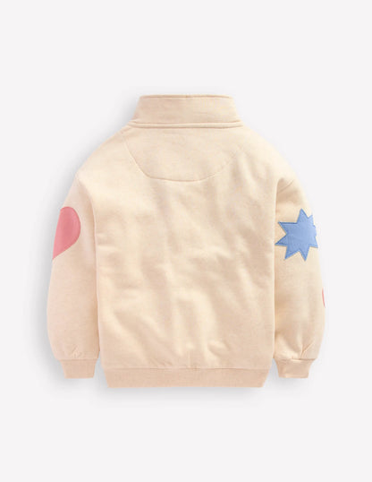 Half-zip Sweatshirt-Applique Shapes