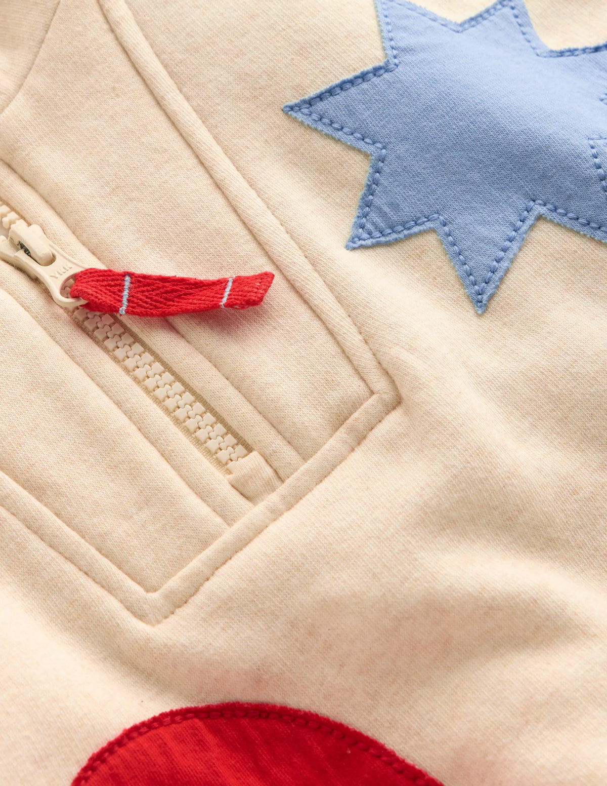 Half-zip Sweatshirt-Applique Shapes