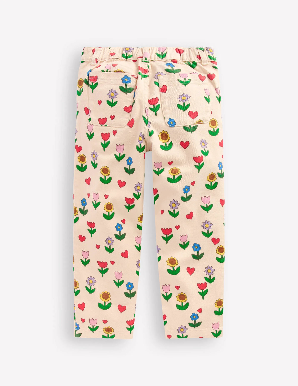 Pleat Jeans-Ivory Sunflower Garden