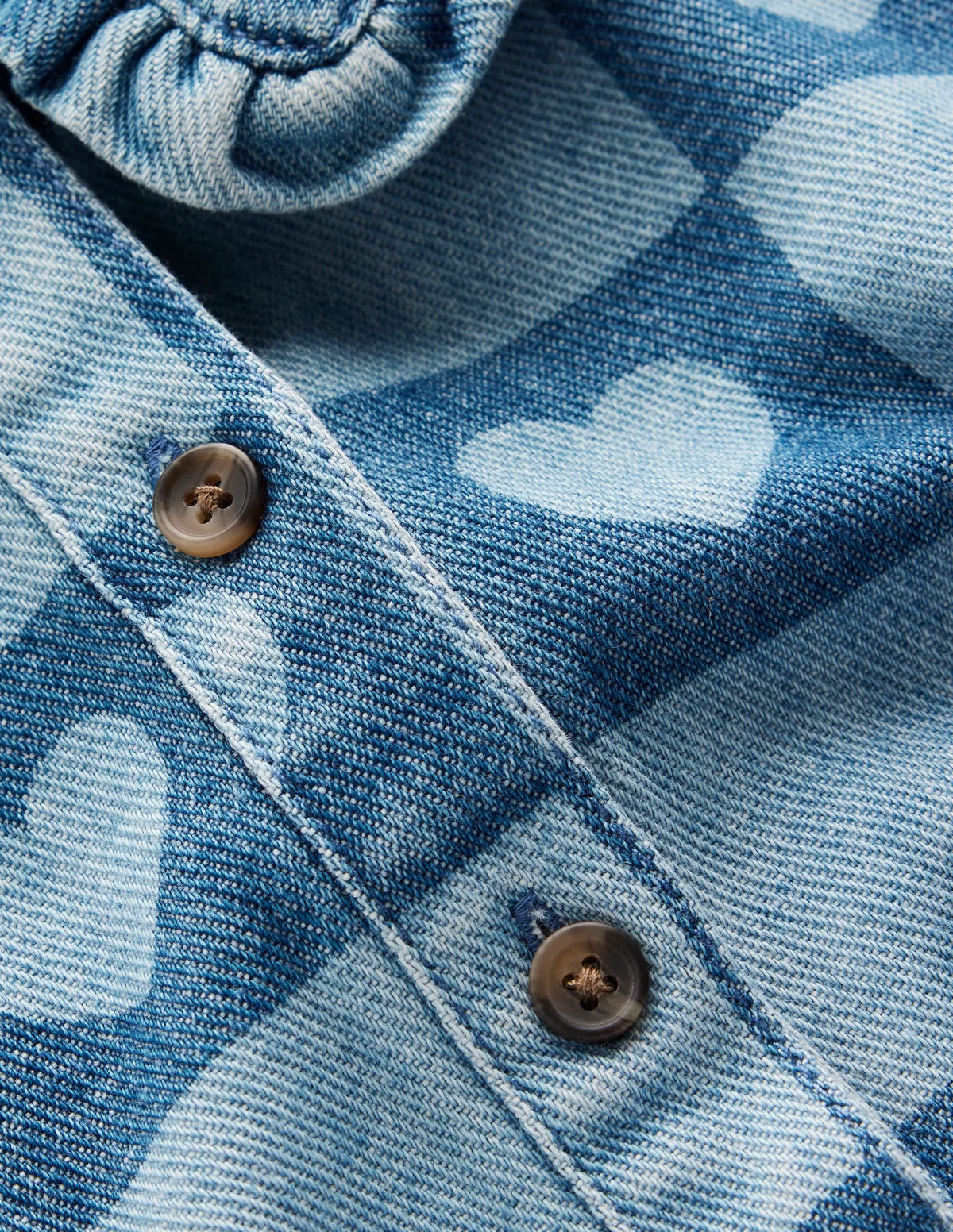 Pretty Shirt Dress-Denim Heart Stamp