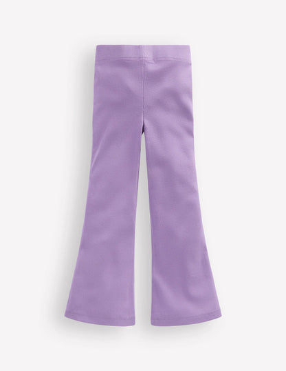 Ribbed Flared Leggings-Lilac
