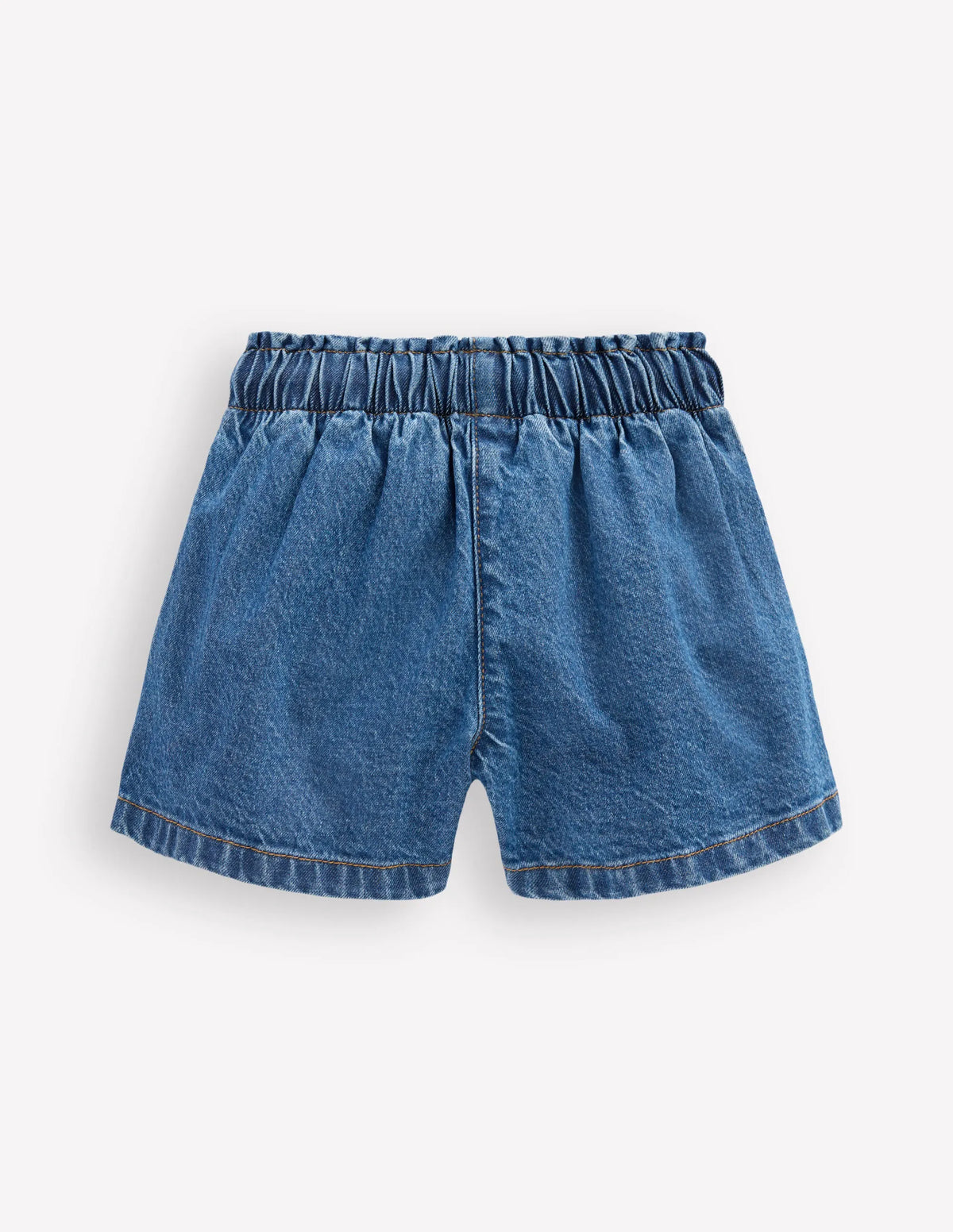 Frill Waist Shorts-Mid Vintage Denim