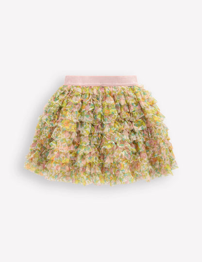 Tulle Ruffle Skirt-Soft Ivory Florabunda
