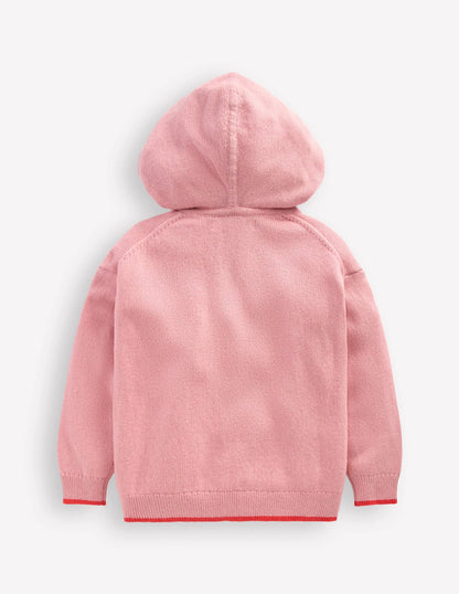 Knitted Hoody-Vintage Pink Marl