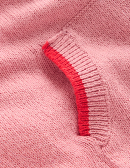 Knitted Hoody-Vintage Pink Marl