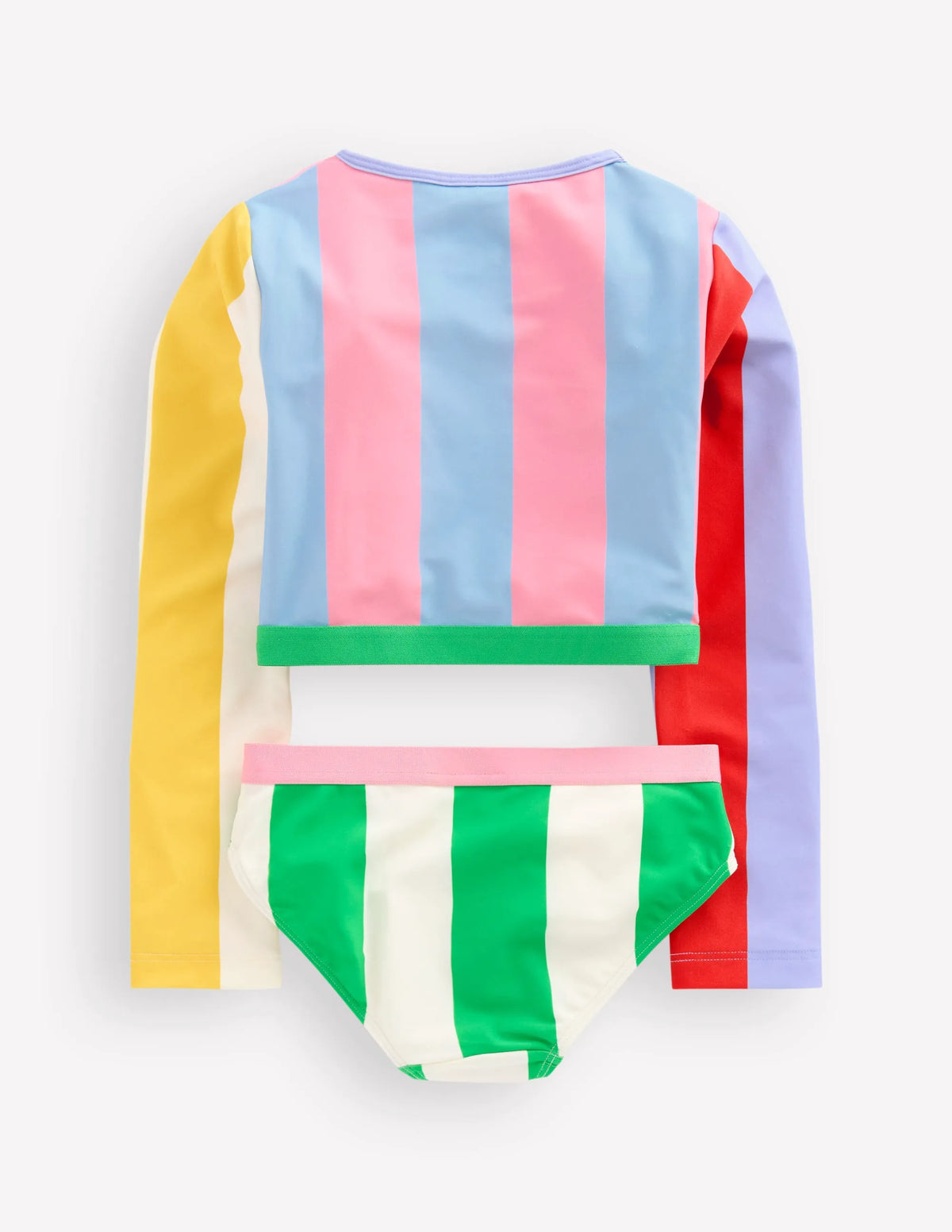 Cropped Rash Vest Set-Multi Hotchpotch Stripe