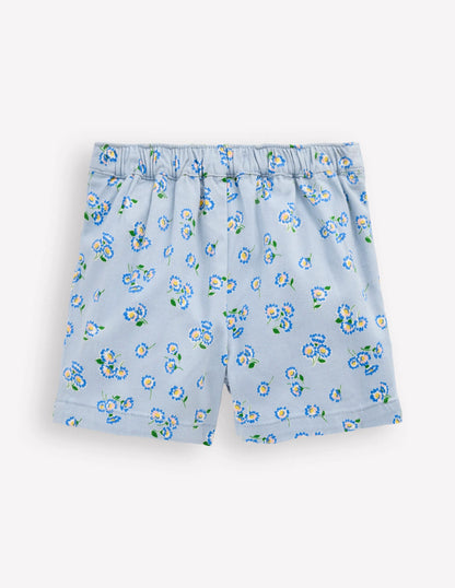 Wrap Woven Skort-Misty Blue Daisy