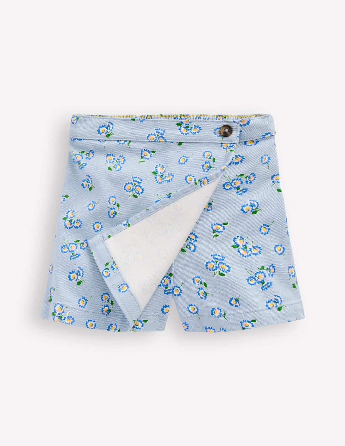 Wrap Woven Skort-Misty Blue Daisy