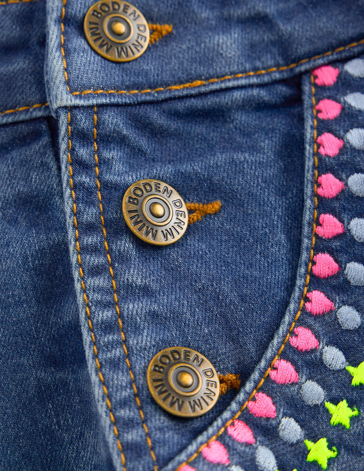 Short Overalls-Mid Vintage Embroidered