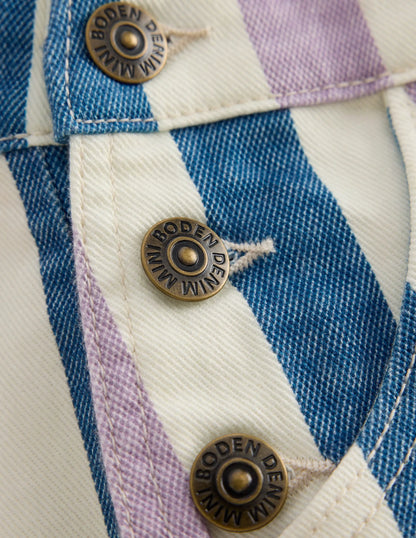 Short Overalls-Purple/Navy Stripe