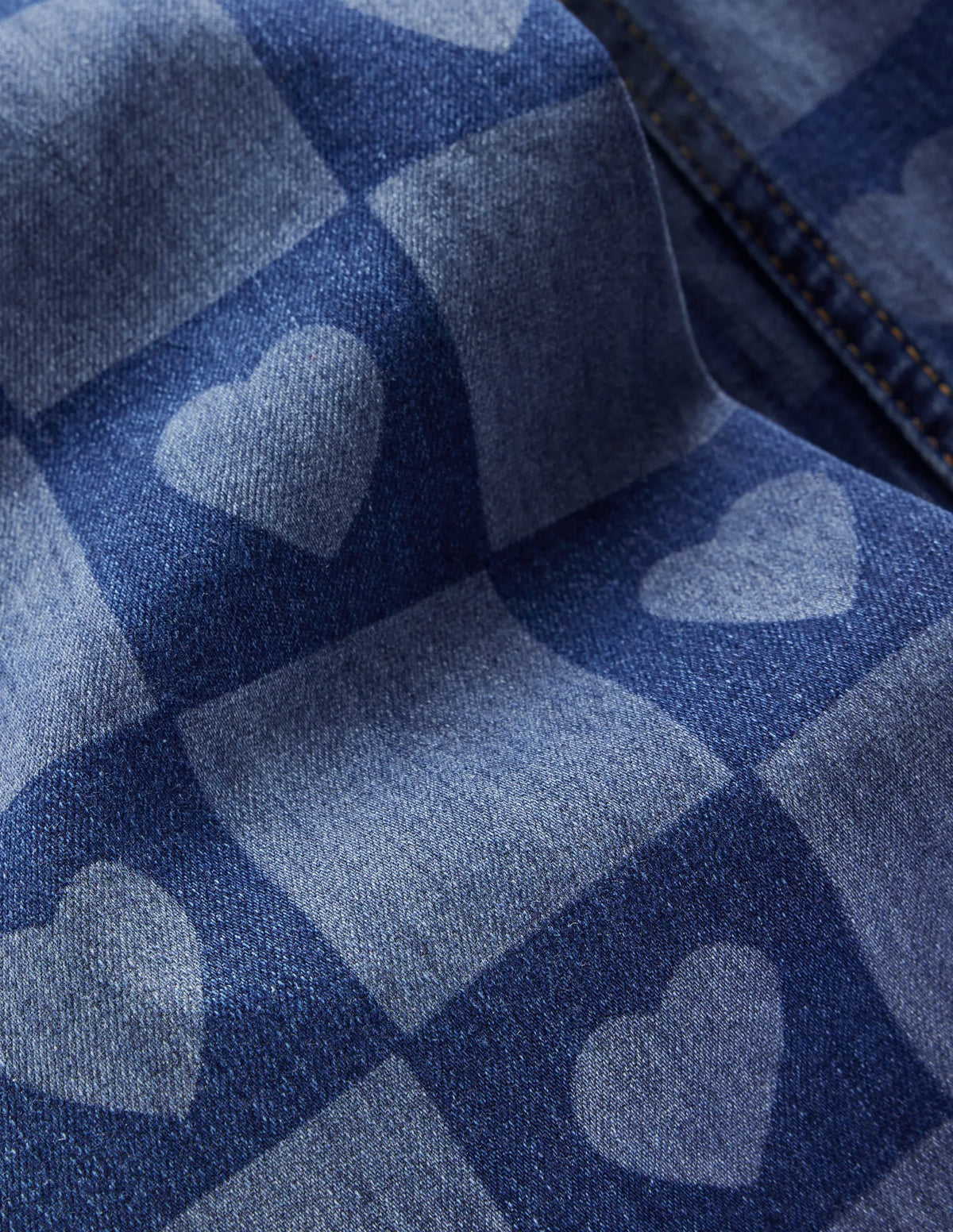 Wide Leg Jean-Heart Checkerboard Denim