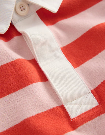 Drop Shoulder Rugby Top-Fiesta/Lotus Stripe