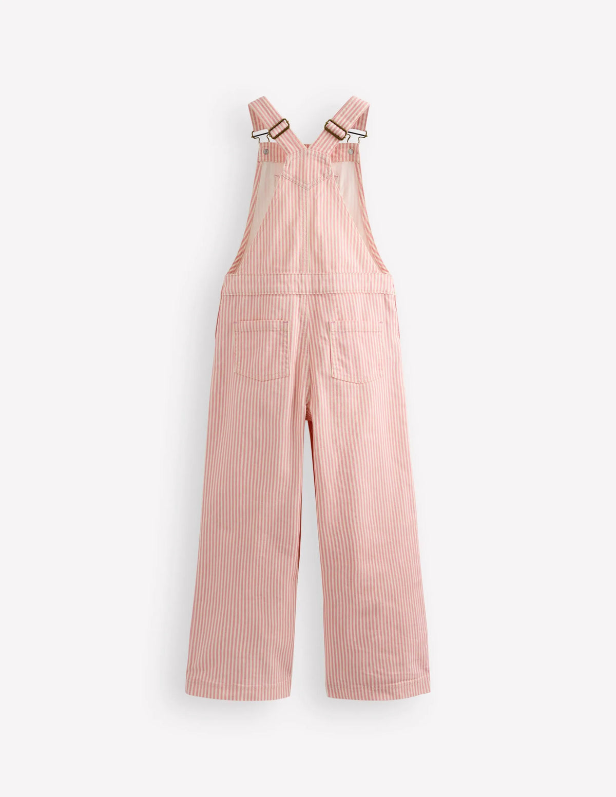 Wide Leg Overalls-Pink Ticking Stripe