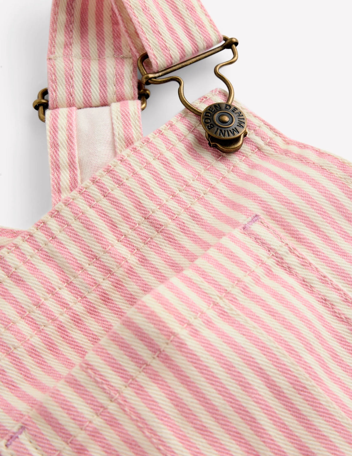 Wide Leg Overalls-Pink Ticking Stripe