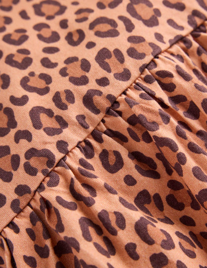 Jersey T-Shirt Dress-Leopard