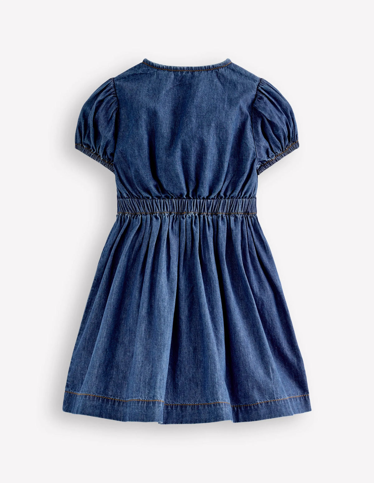 Tie Front Woven Dress-Denim