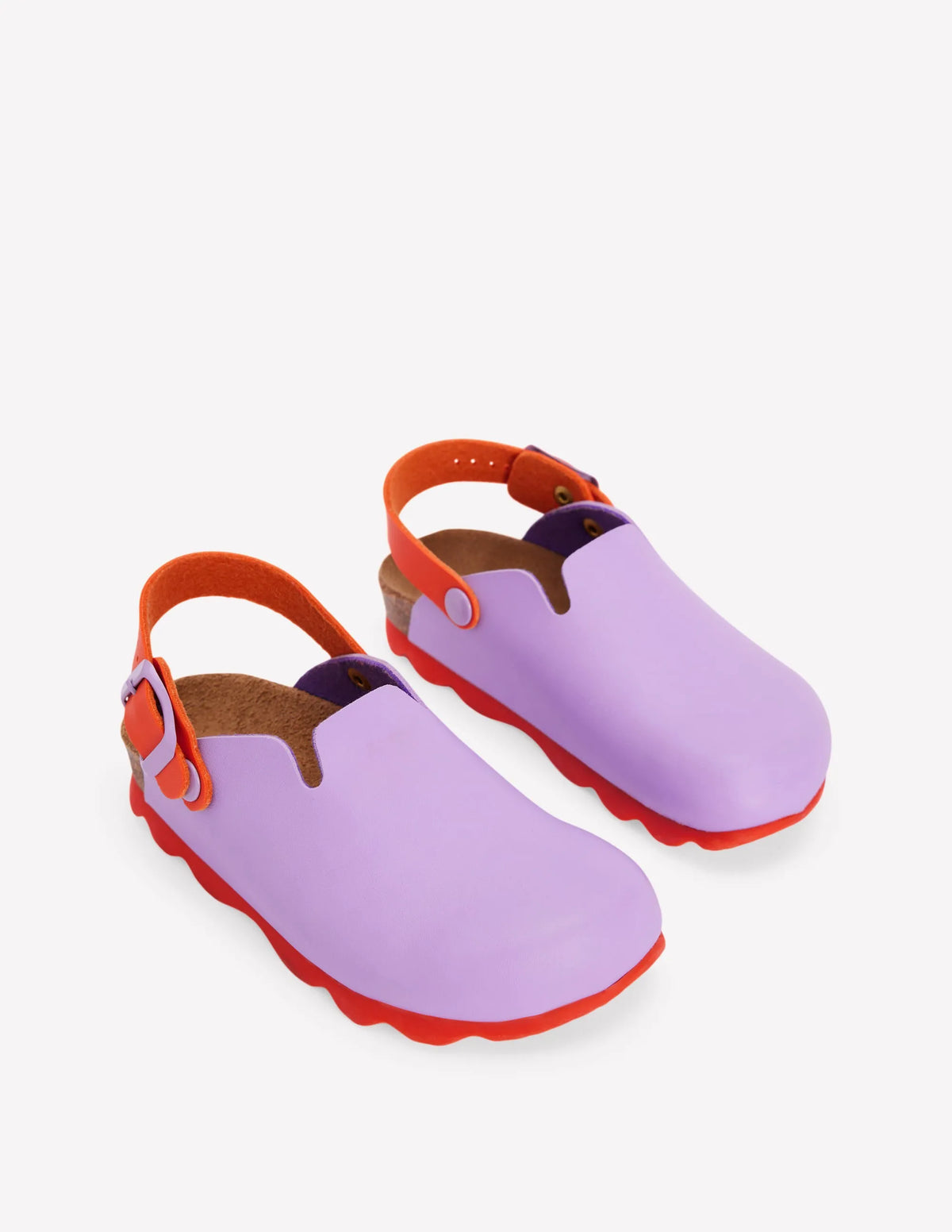 Colourblock Clogs-VIOLET TULIP/ HOT CORAL