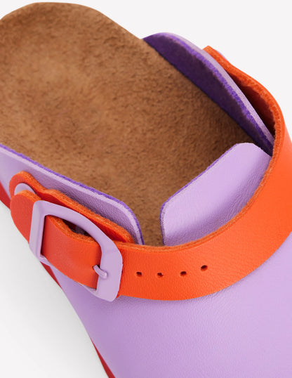 Colourblock Clogs-VIOLET TULIP/ HOT CORAL