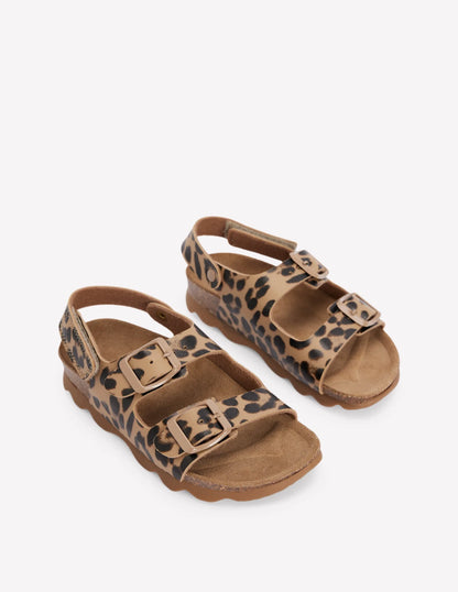 Colourblock Sandals-Leopard
