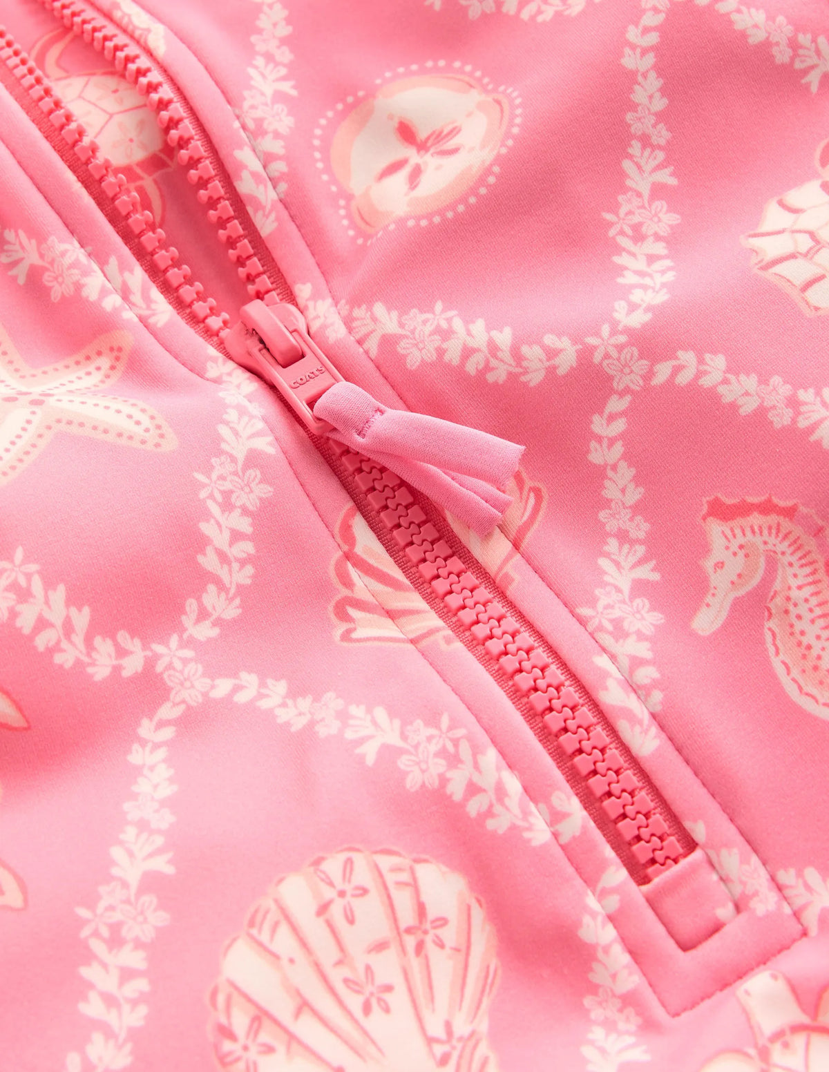 Short-sleeved Swimsuit-Salmon Pink Shell Tile