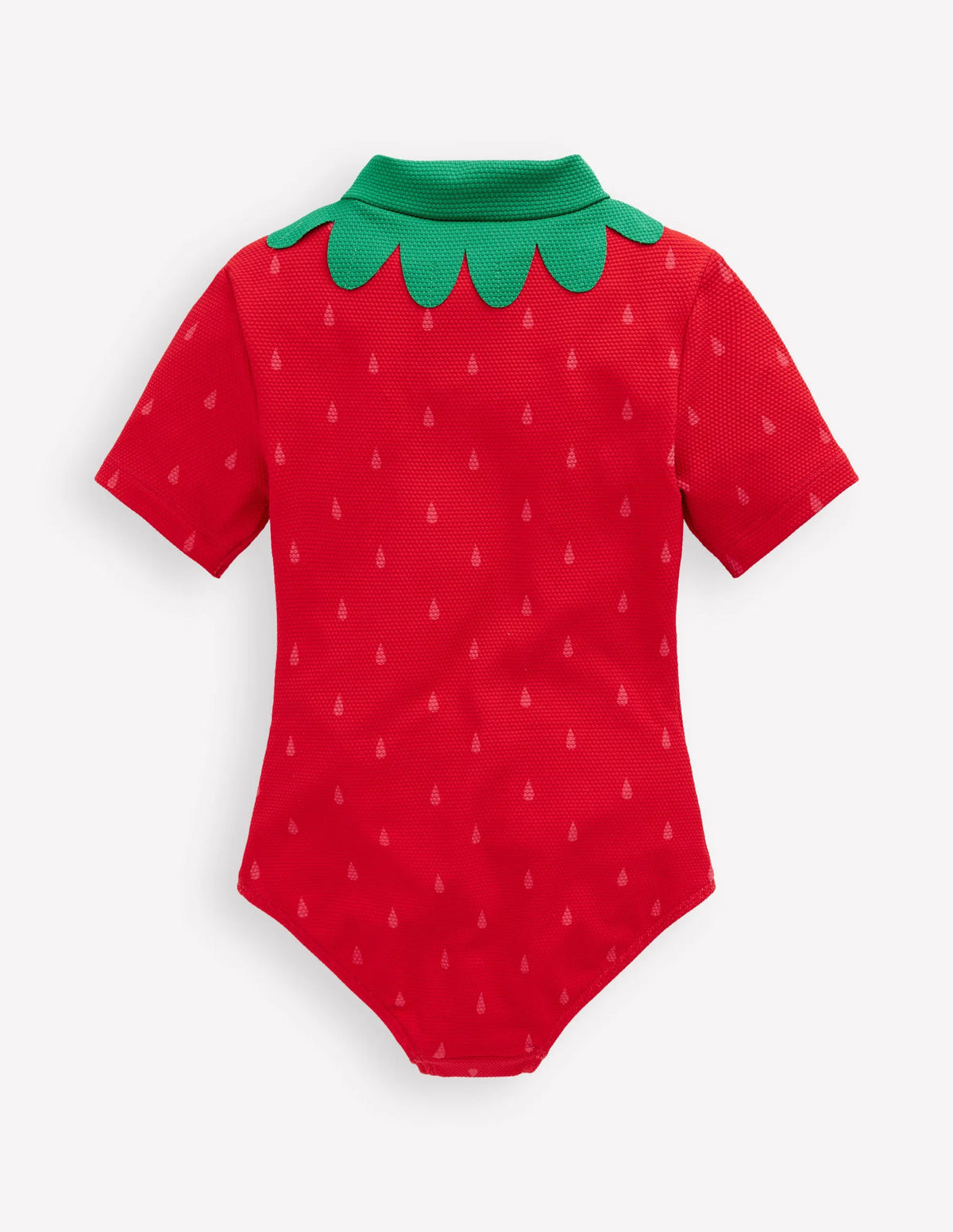 Short-sleeved Swimsuit-Poppy Red Strawberry