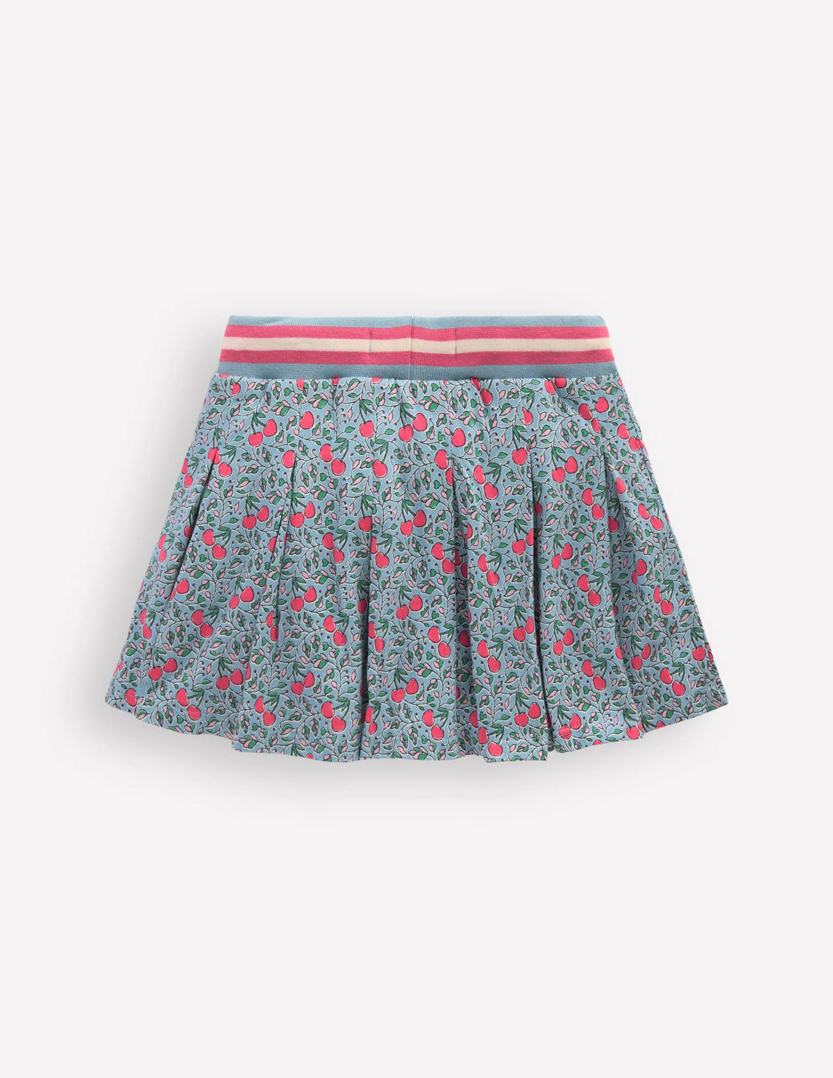 Pleated Jersey Skort-Blue Cherries