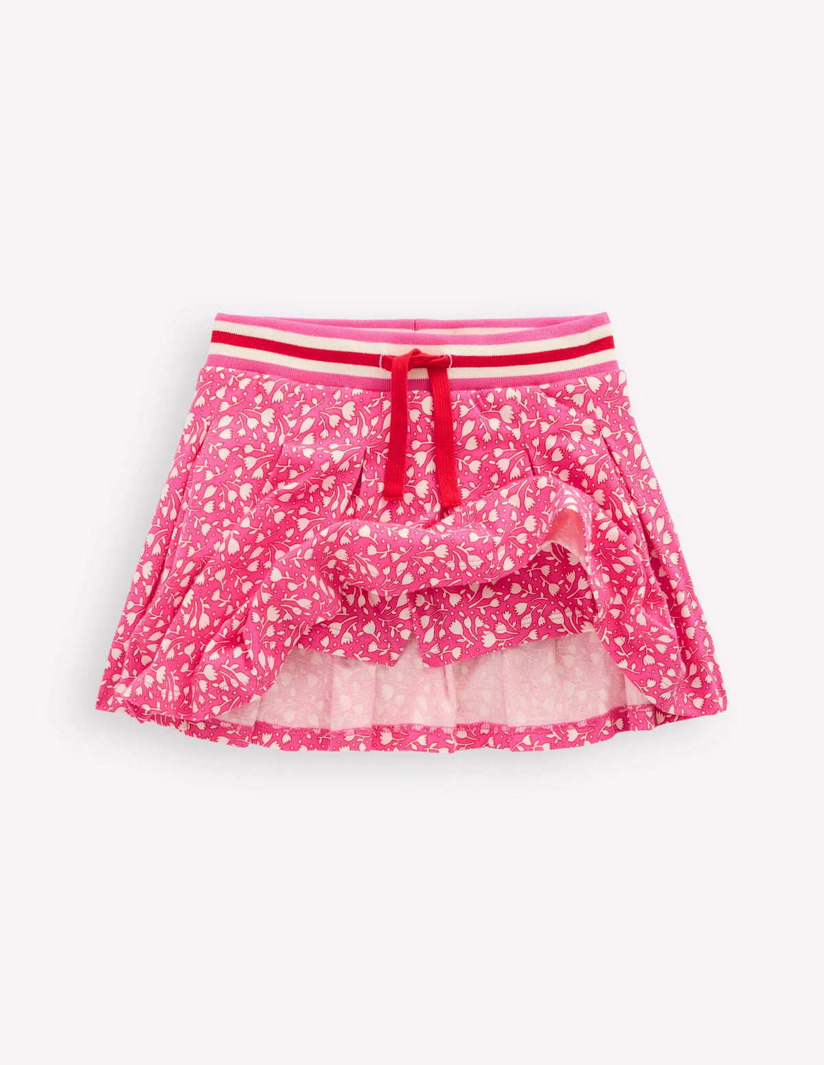 Pleated Jersey Skort-Pink Tiny Tulip