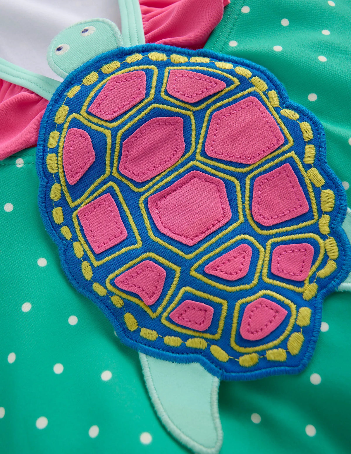 Hallie Frill Strap Swimsuit-Aqua Sea Blue Turtle