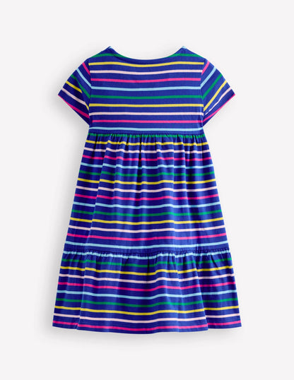 Ariel Twirly Jersey Dress-Multi Stripe