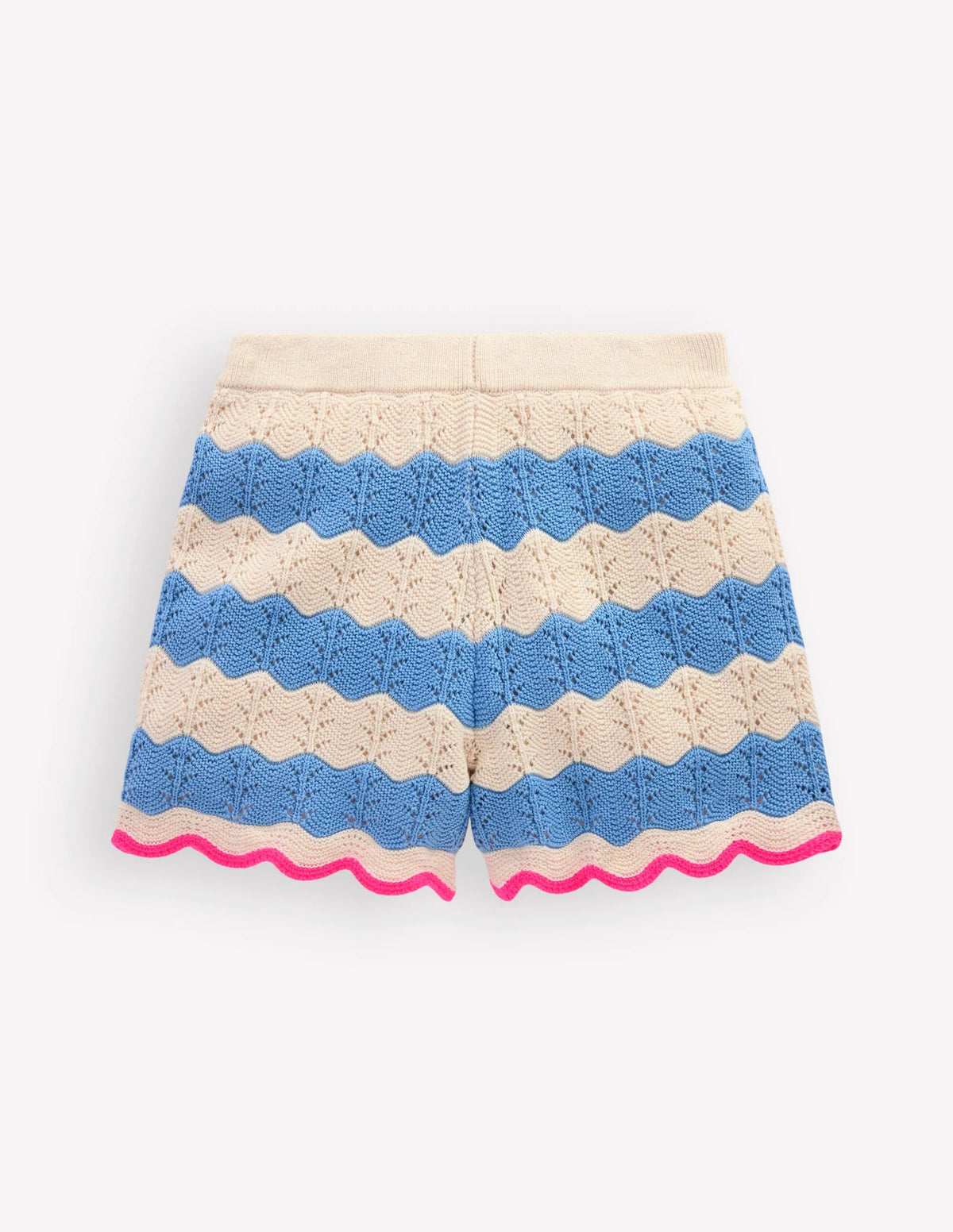 Knitted Shorts-Wave Blue/ Ecru Marl