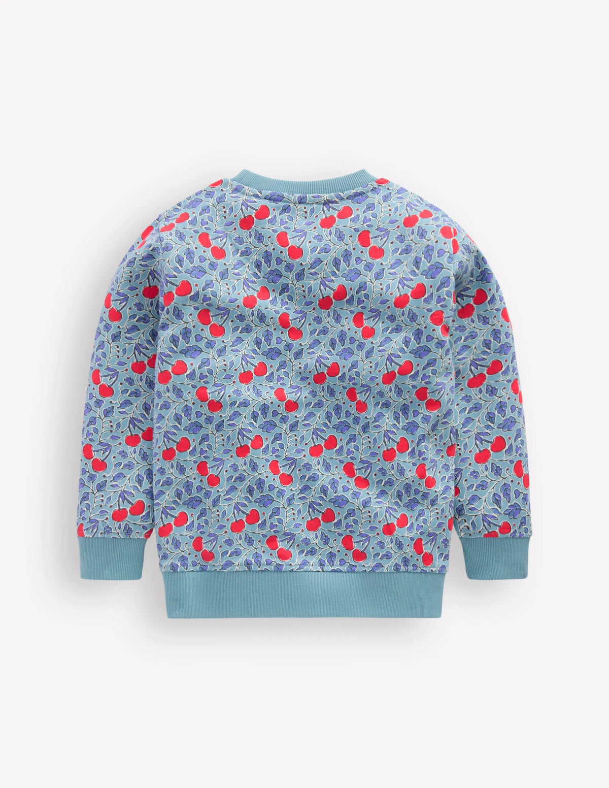 Printed Sweatshirt-Blue Cherries