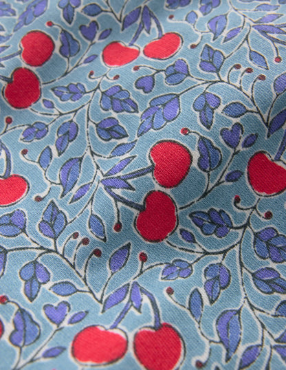 Printed Sweatshirt-Blue Cherries