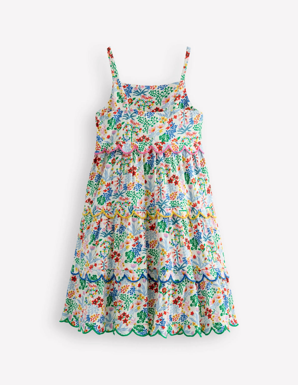 Scallop Tiered Sundress-Floral