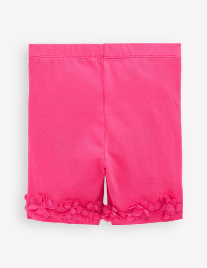 Tulle Hem Shorts-Flamingo Pink